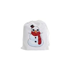 Kawaii Snowman Drawstring Pouches (xs)  by Valentinaart