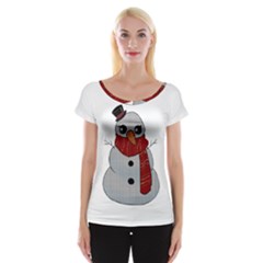 Kawaii Snowman Cap Sleeve Tops by Valentinaart