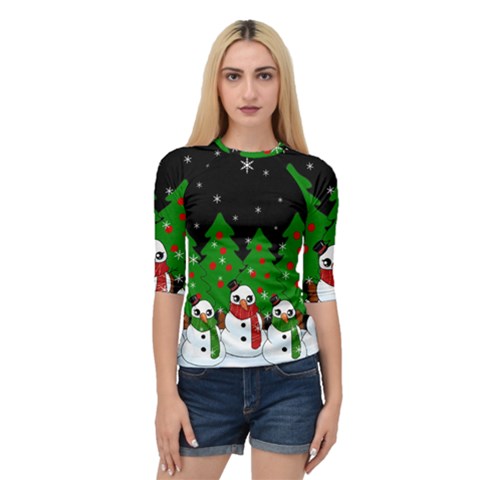 Kawaii Snowman Quarter Sleeve Raglan Tee by Valentinaart