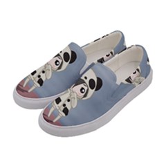 Kawaii Panda Girl Women s Canvas Slip Ons by Valentinaart