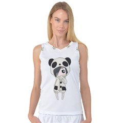 Kawaii Panda Girl Women s Basketball Tank Top by Valentinaart