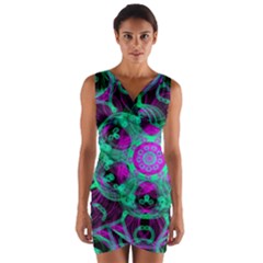 Pattern Wrap Front Bodycon Dress by gasi