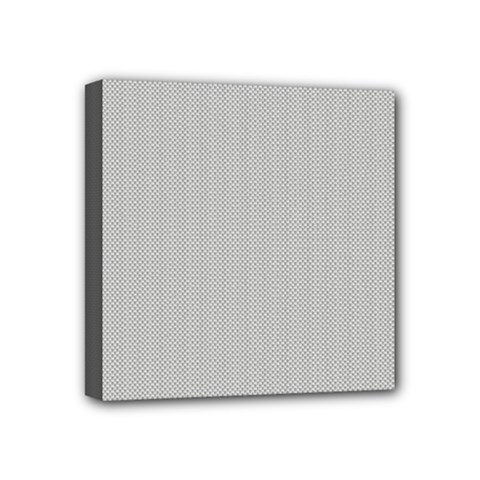 Grey And White Simulated Carbon Fiber Mini Canvas 4  X 4  by PodArtist