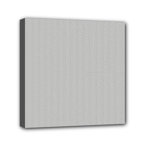 Grey And White Simulated Carbon Fiber Mini Canvas 6  X 6  by PodArtist