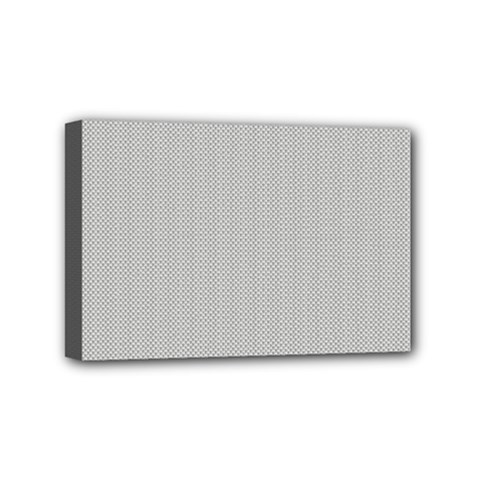 Grey And White Simulated Carbon Fiber Mini Canvas 6  X 4  by PodArtist