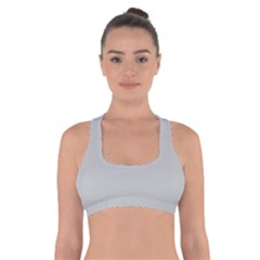 Grey And White Simulated Carbon Fiber Cross Back Sports Bra by PodArtist