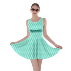 Tiffany Aqua Blue With White Lipstick Kisses Skater Dress by PodArtist