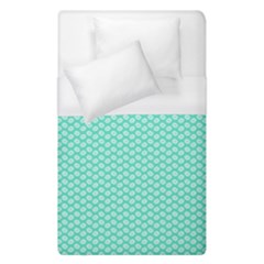 Tiffany Aqua Blue With White Lipstick Kisses Duvet Cover (single Size) by PodArtist