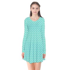 Tiffany Aqua Blue With White Lipstick Kisses Flare Dress by PodArtist