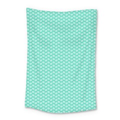 Tiffany Aqua Blue With White Lipstick Kisses Small Tapestry by PodArtist