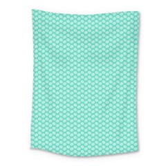 Tiffany Aqua Blue With White Lipstick Kisses Medium Tapestry by PodArtist