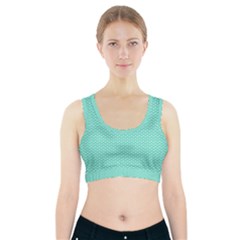 Tiffany Aqua Blue With White Lipstick Kisses Sports Bra With Pocket by PodArtist