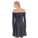 Simulated Black Carbon Fiber Steel Off Shoulder Skater Dress View2