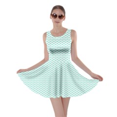 Tiffany Aqua Blue Lipstick Kisses On White Skater Dress