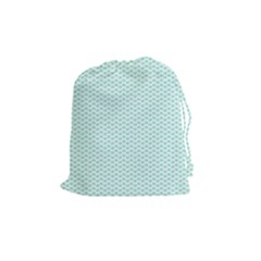 Tiffany Aqua Blue Lipstick Kisses On White Drawstring Pouches (medium)  by PodArtist