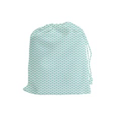 Tiffany Aqua Blue Lipstick Kisses On White Drawstring Pouches (large)  by PodArtist