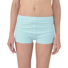 Tiffany Aqua Blue Lipstick Kisses On White Boyleg Bikini Bottoms