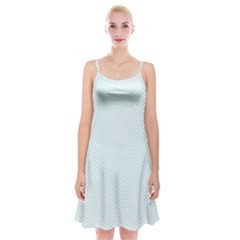 Tiffany Aqua Blue Candy Polkadot Hearts on White Spaghetti Strap Velvet Dress