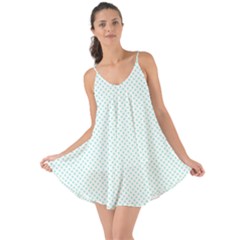 Tiffany Aqua Blue Candy Polkadot Hearts On White Love The Sun Cover Up by PodArtist