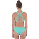 White Polkadot Hearts on Tiffany Aqua Blue  Criss Cross Bikini Set View2