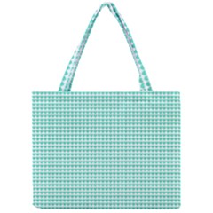 Tiffany Aqua Blue Candy Hearts On White Mini Tote Bag by PodArtist