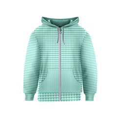 Tiffany Aqua Blue Candy Hearts On White Kids  Zipper Hoodie by PodArtist