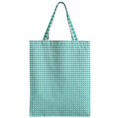 Tiffany Aqua Blue Candy Hearts On White Zipper Classic Tote Bag by PodArtist