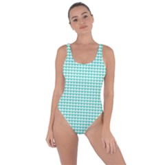 Tiffany Aqua Blue Candy Hearts On White Bring Sexy Back Swimsuit by PodArtist