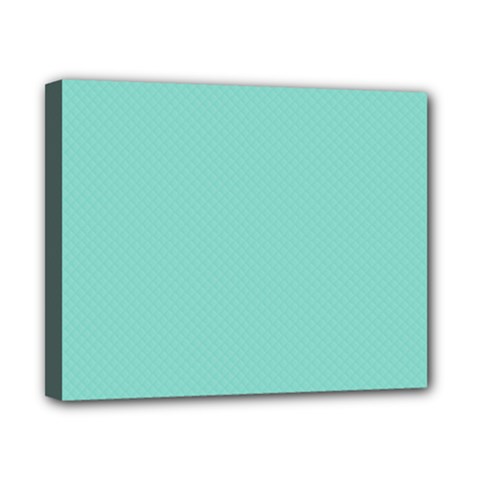 Tiffany Aqua Blue Puffy Quilted Pattern Canvas 10  X 8 