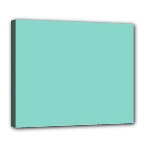 Tiffany Aqua Blue Puffy Quilted Pattern Deluxe Canvas 24  X 20   by PodArtist