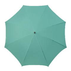 Tiffany Aqua Blue Puffy Quilted Pattern Golf Umbrellas by PodArtist