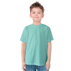 Tiffany Aqua Blue Puffy Quilted Pattern Kids  Cotton Tee