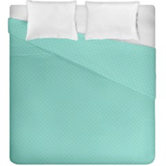 Tiffany Aqua Blue Puffy Quilted Pattern Duvet Cover Double Side (king Size)