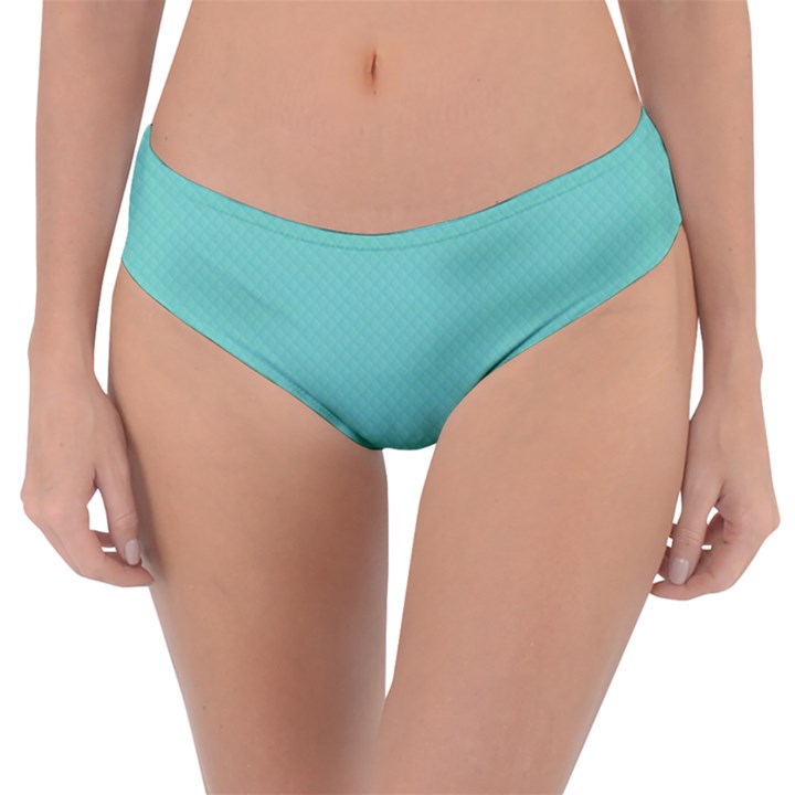 Tiffany Aqua Blue Puffy Quilted Pattern Reversible Classic Bikini Bottoms