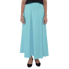 Tiffany Aqua Blue Puffy Quilted Pattern Flared Maxi Skirt by PodArtist