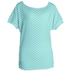 Tiffany Aqua Blue Chevron Zig Zag Women s Oversized Tee