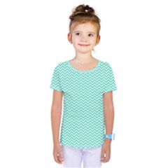 Tiffany Aqua Blue Chevron Zig Zag Kids  One Piece Tee