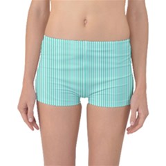 Classy Tiffany Aqua Blue Sailor Stripes Boyleg Bikini Bottoms by PodArtist