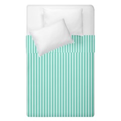 Classy Tiffany Aqua Blue Sailor Stripes Duvet Cover Double Side (single Size) by PodArtist