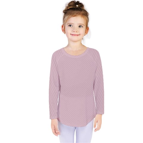 Baby Pink Stitched And Quilted Pattern Kids  Long Sleeve Tee by PodArtist