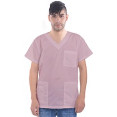 Baby Pink Stitched And Quilted Pattern Men s V-neck Scrub Top