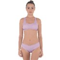 Baby Pink Stitched and Quilted Pattern Criss Cross Bikini Set View1