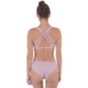Baby Pink Stitched and Quilted Pattern Criss Cross Bikini Set View2
