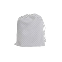 Bright White Stitched And Quilted Pattern Drawstring Pouches (medium)  by PodArtist