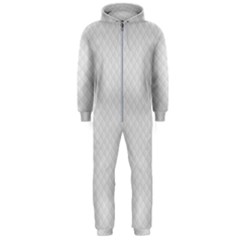 Bright White Stitched And Quilted Pattern Hooded Jumpsuit (men)  by PodArtist