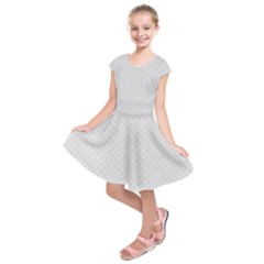 Bright White Stitched And Quilted Pattern Kids  Short Sleeve Dress by PodArtist