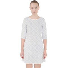 Bright White Stitched And Quilted Pattern Pocket Dress by PodArtist