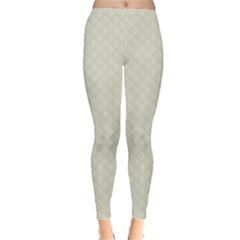 Rich Cream Stitched And Quilted Pattern Leggings  by PodArtist