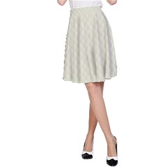 Rich Cream Stitched And Quilted Pattern A-line Skirt by PodArtist