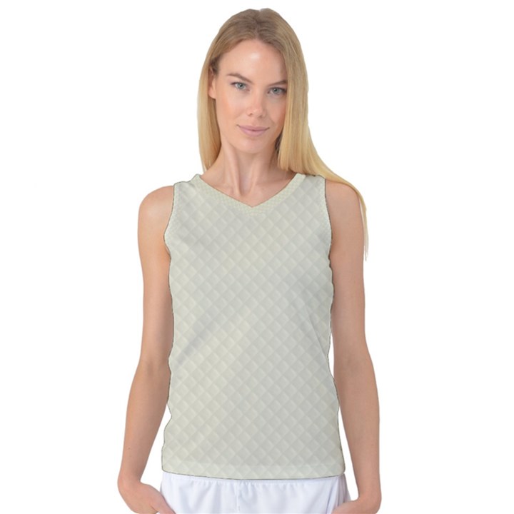 Rich Cream Stitched and Quilted Pattern Women s Basketball Tank Top